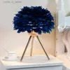 Lampes de table Chambre moderne salon plume lampe de Table lampe de chevet chaude romantique oie fFeather décoration ins fille lampe de table YQ240316