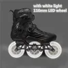 3 Wheel LED Flash Inline Skates Shoes with 3X110mm White Blue Green Red Pink Light Color Shine Roller Skate Street Patines 110mm 240315