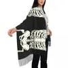 Scarves Unisex Scarf Keep Warm Skeleton Head With Tassel Bones Print Y2k Cool Shawl Wraps Winter Design Bufanda