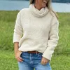 女性のパーカー女性長袖のセーター居心地の良いタートルネックソフトウォームスタイリッシュな秋/冬のプルオーバーカジュアルな快適な寒さ