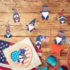 Party Decoration 4th Of July Gnomes Decorations Stars And Strips Decor Wood Dangle Slices Pendants Independence Day Elf Pendant Home Supply