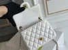 10A Mirror Quality Designer top brand rectangular flip mini 18 cm women's leather lambskin handbag black purse messenger shoulder bag CC ba