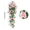 Fleurs décoratives Q6PE, fausses roses suspendues en rotin, pour fête de mariage, réception-cadeau pour bébé, cérémonie en plein air
