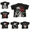 Mens T Shirts Mask Dark Style Mönster Tryckt T-shirt High Street Gothic Loose Short Sleeved Summer and Womens Top Harajuku