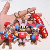 Keychains Lanyards Magical Digital Circus Pomni Jax Sile Cartoon Keychain Toy Theatre Rabbit Doll Filling Toy Childrens Christmas Gift Y240316