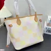Summer Color Fashion Shopping Totes Woman Large Handbags Travel Plaid Check Shoulder Bag with Wallet Purse Classic Package