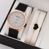 Wristwatches 2pcs Set Women Watches Fashion Casual Ladies Quartz Leather Strap Watch Female Clock For Girl Gift No Box