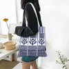 Shopping Bags Kawaii Palestine Embroidery Palestinian Tatreez Tote Reusable Cross Folk Art Grocery Canvas Shoulder Shopper Bag