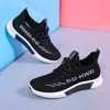 HBP Non-Brand hot selling real fly woven black most popular sneakers for women sports girls casual comfortable running shoes