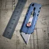 Camping Hunting Knives Wall Guillotine Paper Titanium Material Baked Blue Color EDC Knife Intro Binding Precision Production CNC Tools For Outdoor Work 240315