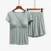 Sleepwear Fdfklak Modal Thin Maternity Nursing Sleepwear Suit Plus Size Sleep Lounge Wear kläder för gravida kvinnor Graviditet Pyjamas