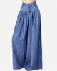 Women's Jeans Burst Europe And The United States Big-name Solid Color Denim Pants Personality Pocket Skirt Wide-leg Women