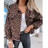 Vintage Denim Jackets for Women 2024 Leopard Demin Jacket Trendy Long Sleeve Slim Winter Jacket Women Coats Boyfriend Loose 240315