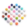 LOFCA 100pcs 14mm Mini Hexagon Silicone Beads BPA Free Food Grade Baby Pacifier Chain Beads Baby Teething Necklace DIY Chew Toys 240308