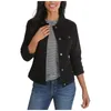 Femmes décontracté veste en Jean recadrée Western basique revers boutonné à manches longues camionneur Jean veste Biker manteau hauts 240311