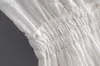 インスピレーションを受けた白いフリルの女性ティアードミニサマースクエアネックかわいいレディースパーティーシックなファッションドレス210412