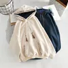 Hoodies Baggy Cute Loose Plain Hooded Tops Kawaii Sweatshirts for Women Cotton Novelty Warm Thick Designer In Female Clothes 240301