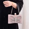 NEW Evening Bags Banquet Bag Black Versatile Style Dress Bow Handheld Oblique Straddle