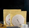 wholesale Sac d'emballage de thé en papier kraft transparent carré sac d'emballage de nourriture séchée sacs auto-scellants à fermeture éclair en gros