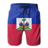 Męskie stroje kąpielowe 2022 HERM OF HAITI Country Flag Classic Męskie Swim Trunks Beach z kieszeniami 240315