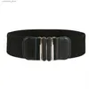 Riemen Elegante vintage metalen gesp elastische riem voor dames - Brede tailleband voor nette jassen en gordelsY240316