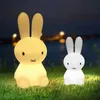 Cute Lighting Rabbit Mood Light Night LED Lights Amps for Room Writing Lamp Desk Childrens Gift 240301