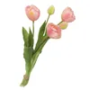 Декоративные цветы 1 букет, очаровательный цветочный декор, искусственный ПВХ, устойчивый к разрыву, легкий уход, длинные стебли, искусственный тюльпан