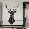 Bucks Deer Head Acrylic Mirror Wall stickers for Living room Bedroom Art 3d Decoration Home Decor 240312