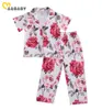 15y flor criança bebê criança meninas pijama conjunto floral tops calças roupas macias 2105156304071