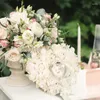 Party Decoration Wedding Ring Pillow White Lace Crystal Rose Heart Box Holder