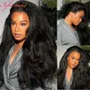 4C Kinky Edges Hairline Curly Baby Hair 13X6 Kinky Straight Lace Front Wig Human Hair Transparent Yaki Straight Lace Frontal Wig 240312