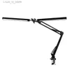 Table Lamps New LED Folding Metal Desk Lamp Clip on Light Clamp Long Arm Dimming Table Lamp 3 Colors For Living Room Reading Office Computer YQ240316