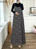 Abbigliamento etnico Donna Estate Cinghia per spaghetti Festa Festa Vestito estivo Musulmano Dubai Turchia Abaya Vestido ZANZEA Maxi stampa floreale vintage