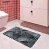 Tapetes preto e cinza geometria tapete entrada capacho banho tapetes absorvente anti-deslizamento tapete de cozinha para casa decorativo pé