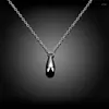 Colliers de pendentif Sterling Sier Small Drop / Raindrop Collier convient aux cadeaux de bijoux de la fête de mariage pour femmes