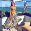 Gonna Boho da donna Tute estive stampate senza maniche senza schienale Crop Camis e gonna a trapezio per le vacanze al mare Set da 2 pezzi 240311