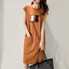 Basic Casual Dresses Women Summer Kaii Cat Print Dress Korean Fashion Aesthetic Clothes Casual Streetwear Black Loose Midi Dresses for Women 2023C24315