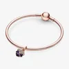 Dieppaarse viooltjebloem Dangle Charm voor Pandoras 18K Rose Gold Charms Set Designer Armband Maken Componenten 925 Zilveren Kettinghanger met originele doos