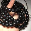 Strand todo preto chifre barril 108 contas pulseira diy