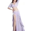 Scene Wear Lenny Dance Costumes Female M Belly Dancing Practice Suit Sexig split lång kjol