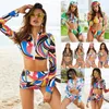 Costume da bagno da donna YY12 Costume da bagno per donna Bikini Set 3 pezzi Separato Plus Size Beach S-5XL Fe Costume da bagno estivo chiuso con cerniera lunga C24315