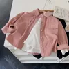 Fashion Baby Boy Girl Cotton Corduroy Shirt Infant Toddler Kid Casual Blouses Outwear Autumn Spring Top Baby Clothes 1-10Y 240314