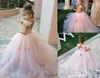 Ruched Ruffles Tulle Short Black Flower Girl Dresses for wedding New Gothic Weddings Girl Pageant Party Gowns Jewel Neck Keyhole B6065404