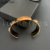 To Reines Gold Color Metal Opening Bangle Multi-colored Natural Stone Decoration Bracelet Women Particularly Wedding Party Gift 240305