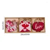Dekorativa figurer Valentines Day Wood Hang Ornaments hjärtformad dekor för bar träd sovrum levande