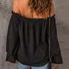 Mulheres camisetas Sexy fora do ombro top camisa para mulheres verão moda plissada um pescoço primavera cor sólida pulôver beach wear roupas