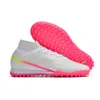 Le più recenti scarpe da calcio Zoomes Mercuriales Superflyes IXes Elitees TF 9 Scarpe da calcio con tacchetti rosa bianco di alta qualità