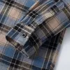 Mannen Shirt Plaid Flanel Lente Herfst Lange Mouw Blauw Losse Heren Casual Shirt Oversized Business Mannelijke Zachte Overhemd 240314