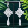 Dangle Chandelier Missvikki luxe mignon long pendentif boucles d'oreilles pour les femmes de mariage brillant boucles d'oreilles cristal mode bijoux de haute qualité 24316