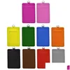 Mobiltelefonband Charms Badge Holder Pu Leather Case Vertical ID Card Holder Er Plånbok med avtagbar lanyardband Business Bags DHSVQ